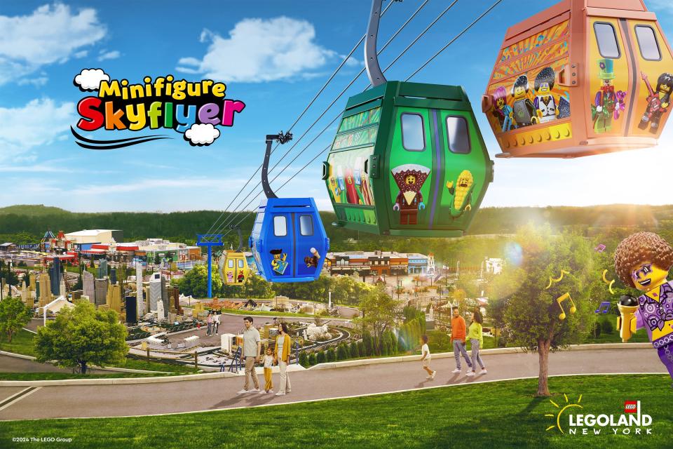 Legoland New York's new gondola-style ride will offer an interactive way to travel between the Goshen park's themed lands.