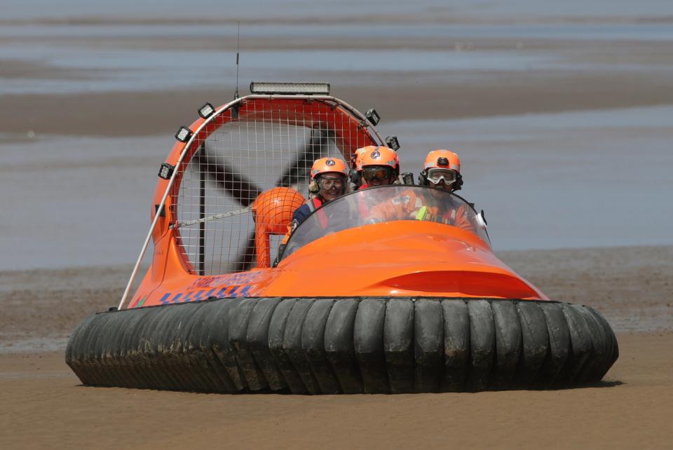 Tim Farron went in a circle in a hovercraft