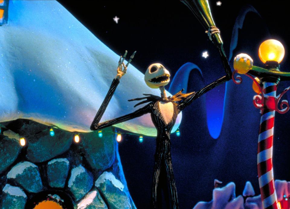 Jack Skellington Film: The Nightmare Before Christmas (USA 1993)   Director: Henry Selick 09 October 1993   **WARNING** This Photograph is for editorial use only and is the copyright of TOUCHSTONE PICTURES and/or the Photographer assigned by the Film or Production Company and can only be reproduced by publications in conjunction with the promotion of the above Film. A Mandatory Credit To TOUCHSTONE PICTURES is required. The Photographer should also be credited when known. No commercial use can be granted without written authority from the Film Company.