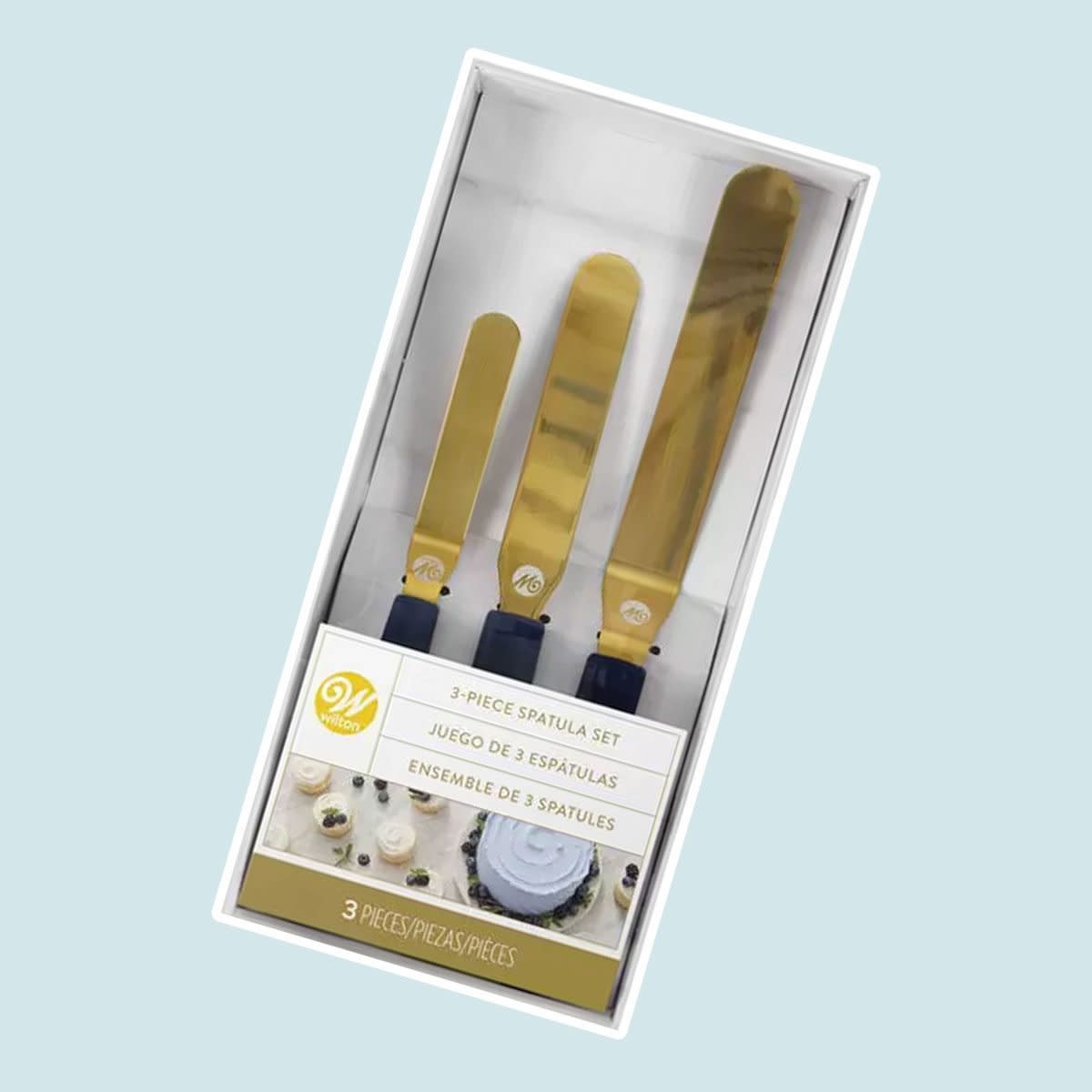 <a href="https://www.joann.com/wilton-navy-blue-and-gold-icing-spatula-set-3pc/17331273.html" rel="nofollow noopener" target="_blank" data-ylk="slk:Icing Spatula Set;elm:context_link;itc:0;sec:content-canvas" class="link rapid-noclick-resp">Icing Spatula Set</a>