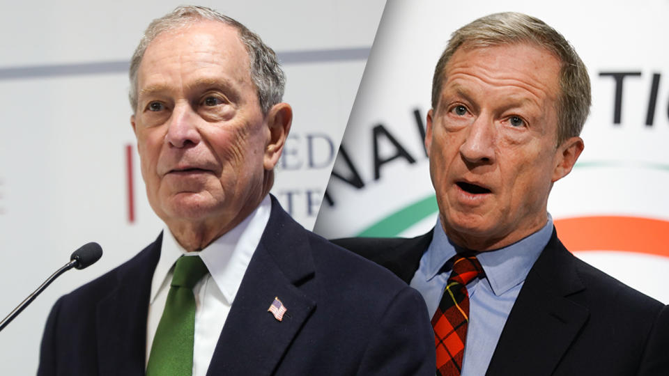 Michael Bloomberg and Tom Steyer. (Photos: Europa Press News via Getty Images, Elijah Nouvelage/Getty Images)