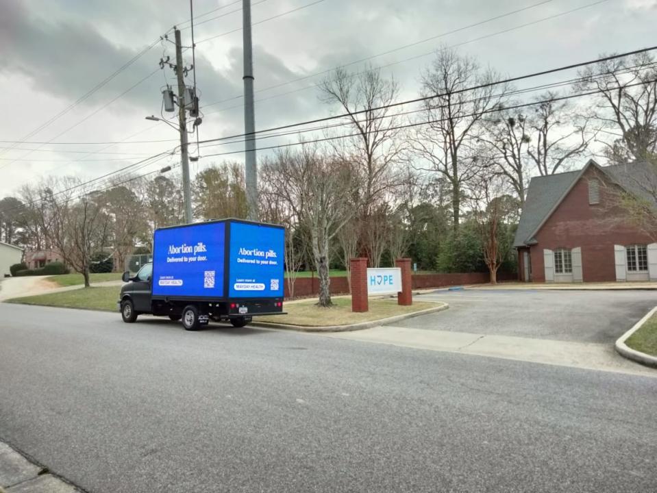 <div class="inline-image__caption"><p>One of the mobile billboards that Mayday Health operates.</p></div> <div class="inline-image__credit">Mayday Health</div>