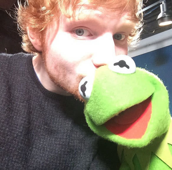 <strong>5. Hanging out with his 'best friend'</strong>  Not sure if we're more jealous of Ed or Kermit to be honest with you.