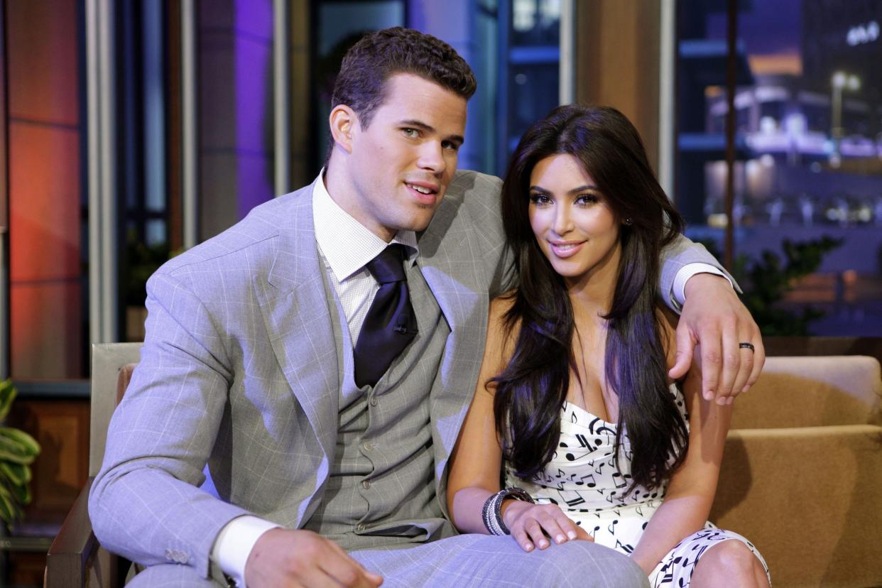 Kris Humphries and Kim Kardashian during an appearance on 'The Tonight Show" in 2011.&nbsp; (Photo: NBC via Getty Images)