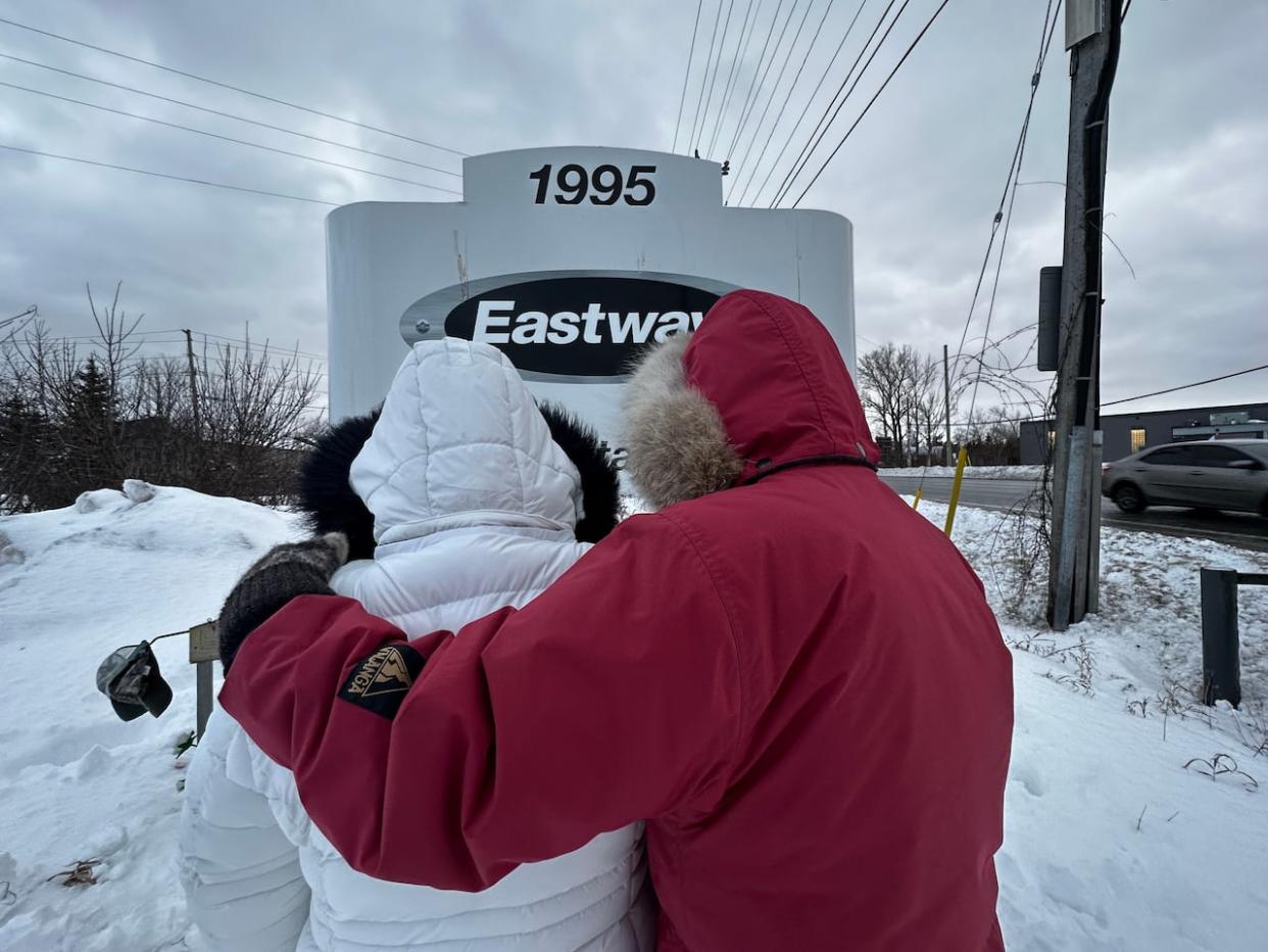 Saturday marked two years since the Jan. 13, 2022, explosion at Eastway Tank, Pump and Meter in Ottawa. Louise Martel, who lost her fiancée  Rick Bastien in the explosion, visited the site on Saturday.  (David Bates/Radio-Canada - image credit)