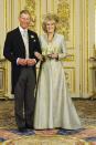 <p>At his wedding to Camilla Parker Bowles at Windsor Castle. </p>