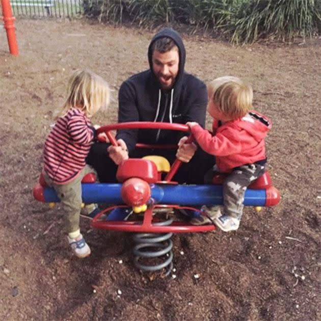 Chris is regularly seen with his kids. Source: Instagram