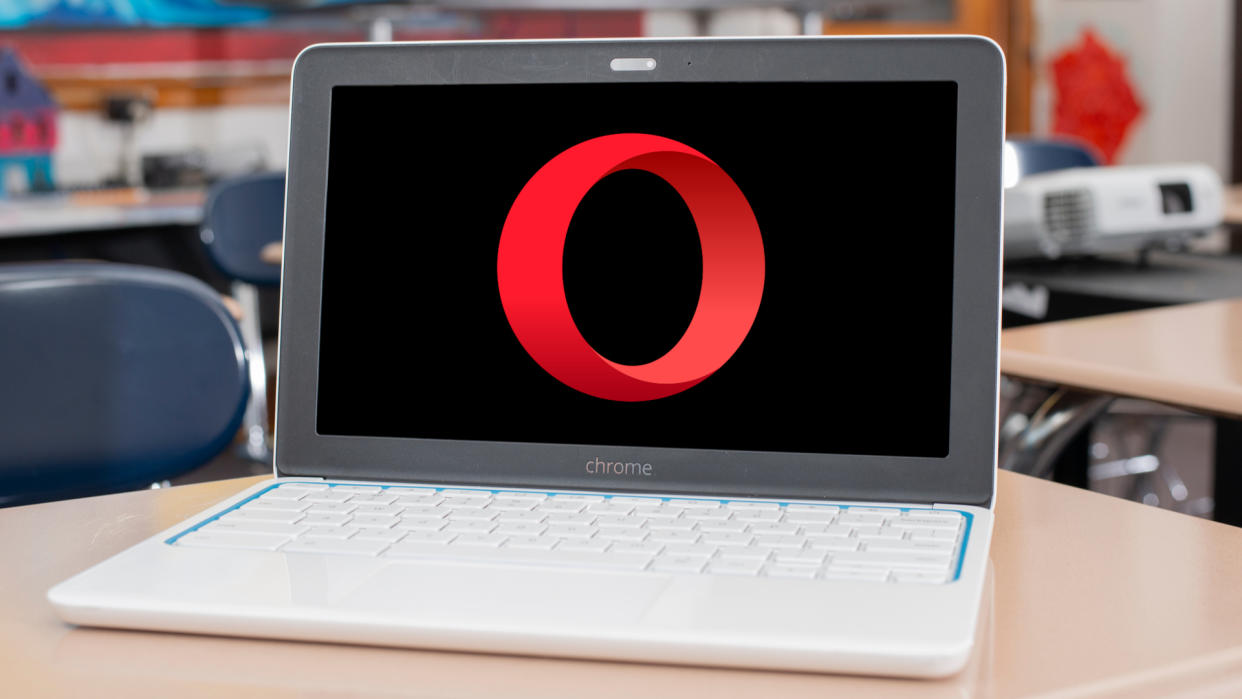  Opera browser logo on a Google Chromebook. 