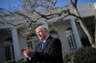 <p>President Donald Trump arrives to speak at the annual March for Life rally, taking place on the National Mall, from the White House Rose Garden in Washington, Jan. 19, 2018. (Photo: Carlos Barria/Reuters) </p>