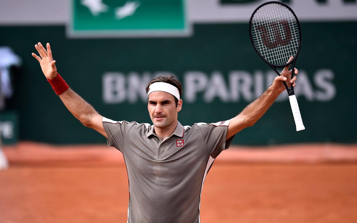 Roger Federer celebrates tennis - Getty Images Europe