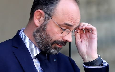 French Prime Minister Edouard Philippe leaves after the weekly cabinet meeting at the Elysée  - Credit: CHARLES PLATIAU&nbsp;/Reuters