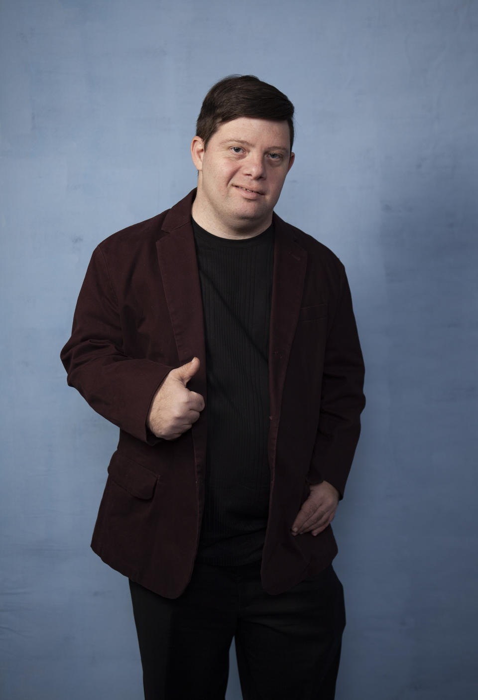 In this Dec. 5, 2019, photo Zack Gottsagen poses for a portrait in Los Angeles. Gottsagen was named one of The Associated Press’ Breakthrough Entertainers of 2019. (Photo by Rebeca Cabage/Invision/AP)