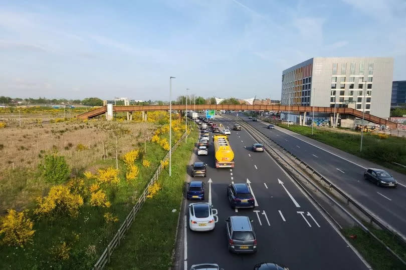 Queues on Ringway Road near Manchester Airport