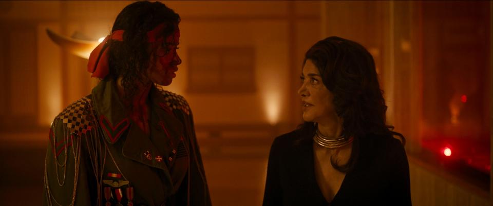 Dinner with a client turns deadly for a single mom (Ella Balinska, left, with Shohreh Aghdashloo) when she's hunted by a seemingly unstoppable assailant in the horror thriller "Run Sweetheart Run."