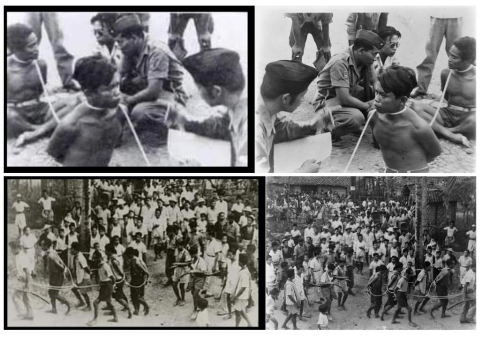 <span>Screenshot comparisons of the detained men pictures in the false post (left) and the original photos from the Dutch National Archives (right)</span>