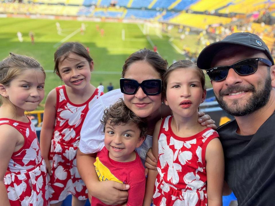 PHOTO: Luca, his older sisters, and his parents love to catch soccer games in Austin and support the U.S. women's national team whenever they can. (Courtesy Ana Jackson)