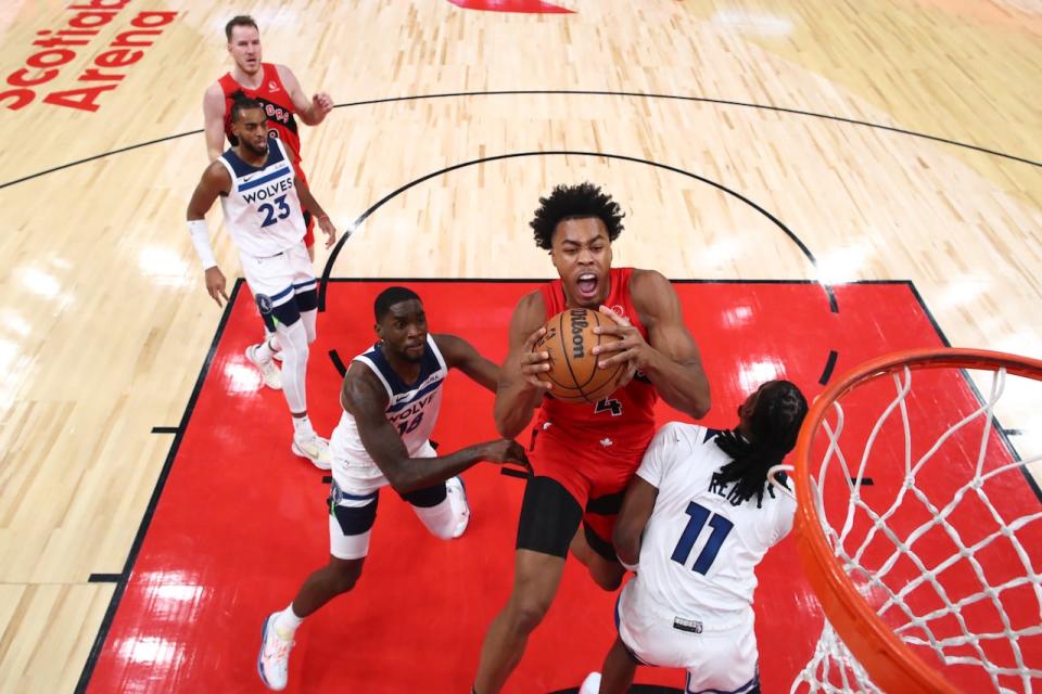 Scottie Barnes and the Toronto Raptors started their 29th season with a win over the Minnesota Timberwolves. (Getty Images - image credit)