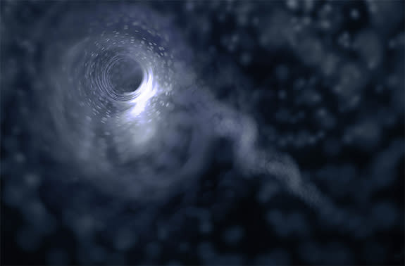 Artist impression of a black hole.