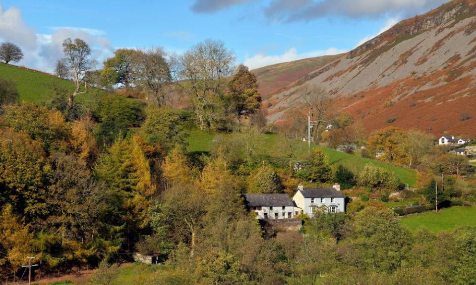 The outskirts of the village of Llangynog near the confluence of the rivers Tanat and Eirth.