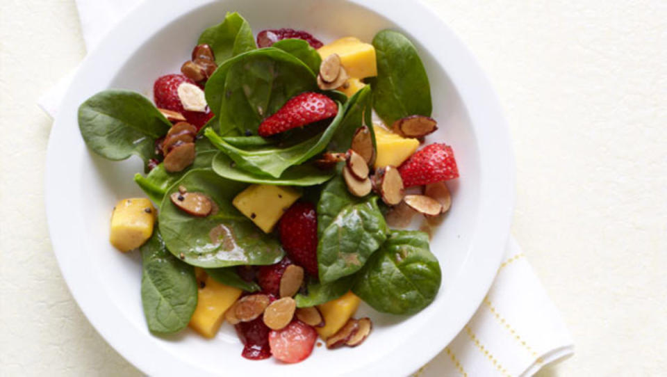 <p>To pack this spinach and strawberry salad for a picnic or barbecue, grab a large plastic bowl with a lid, pour the dressing in, and pile the greens plus any add-ins on top.</p><p><strong>Get the recipe: <a href="/30285/dash/spinach-and-strawberry-salad/" data-ylk="slk:Spinach and Strawberry Salad;elm:context_link;itc:0;sec:content-canvas" class="link "><em>Spinach and Strawberry Salad</em></a></strong></p>