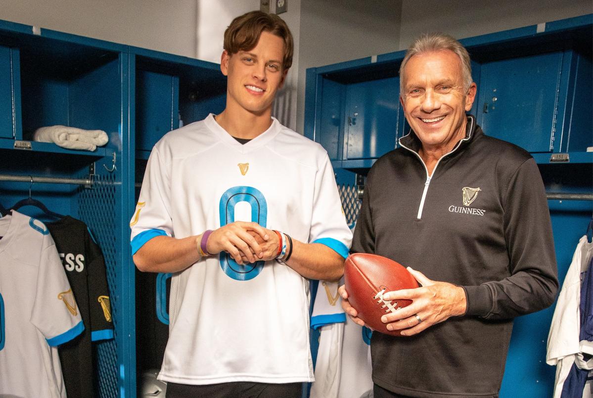 Joe Burrow sports new jersey number in Guinness ad with Joe Montana