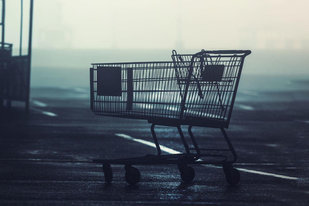 Shopping cart left behind in a parking lot Getty Images/shaunl