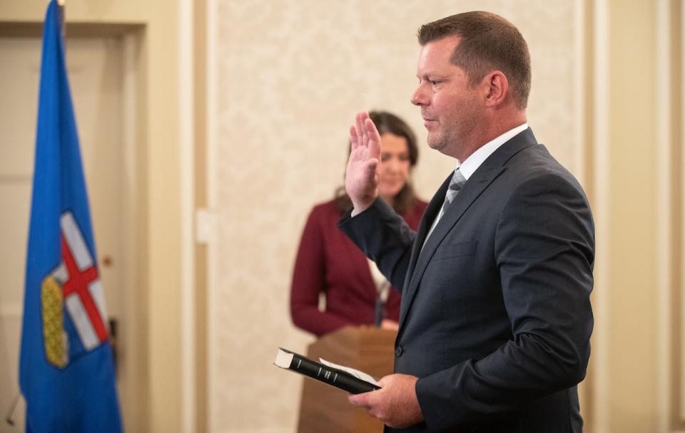 Minister of Agriculture and Irrigation RJ Sigurdson is sworn into cabinet on June 9. In a statement, the minister wrote that the province is currently looking into options to support impacted producers.