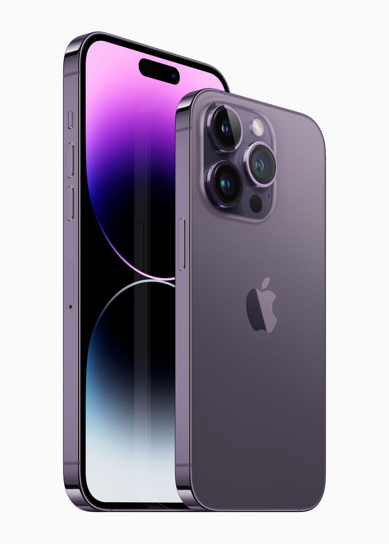 ▲蘋果經銷商德誼數位統計iPhone 14 系列預購狀況，有9成都是Pro系列，其中紫色佔了半數。（圖／官方提供）