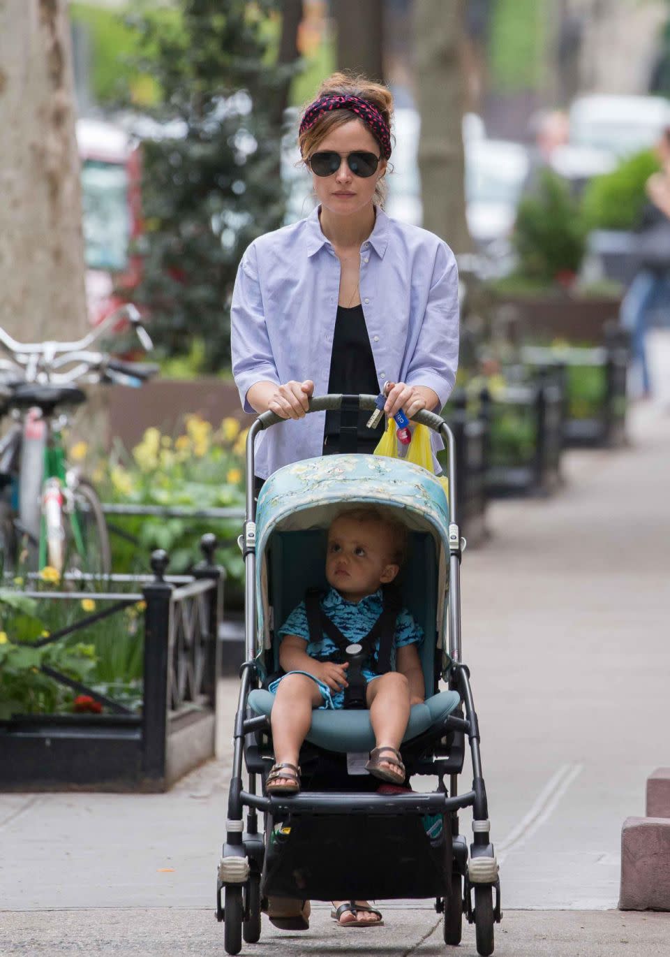 The couple are already parents to 22-month-old son Rocco. Rose is pictured here out and about with him in NYC earlier this year. Source: Getty