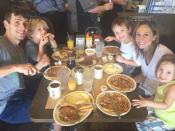 <p>The fans are nice and all, but sometimes, a man’s just got to be alone with his family … and his waffles. At least, that was NKOTB member Joey McIntyre’s take when he and his wife, Barrett Williams, and their three kids chowed down one morning in 2015 as the band traveled between tour stops in Houston and Oklahoma City. (Photo: Twitter) </p>