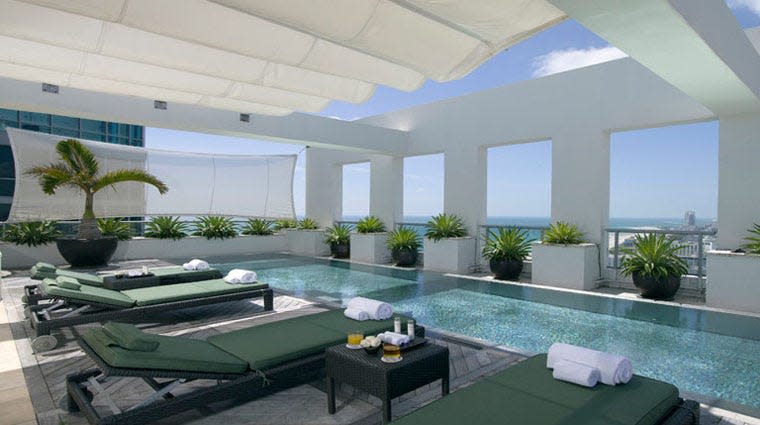 A penthouse pool at the Setai in Miami.