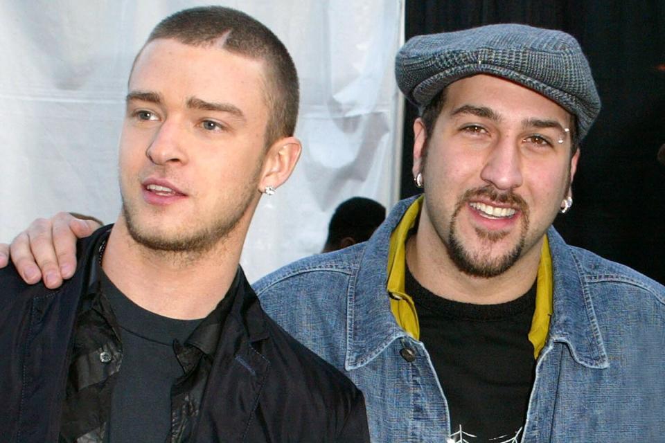 Justin Timberlake, Joey Fatone and JC Chasez during The 30th Annual American Music Awards - Arrivals at Shrine Auditorium in Los Angeles, California, United States.