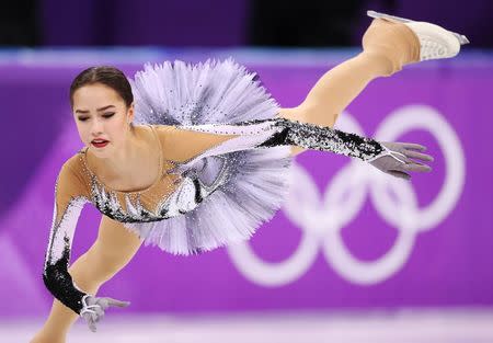 Figure Skating - Pyeongchang 2018 Winter Olympics - Ladies Single Skating Short Program - Gangneung, South Korea - February 21, 2018 - Alina Zagitova, an Olympic Athlete from Russia, performs. REUTERS/Lucy Nicholson