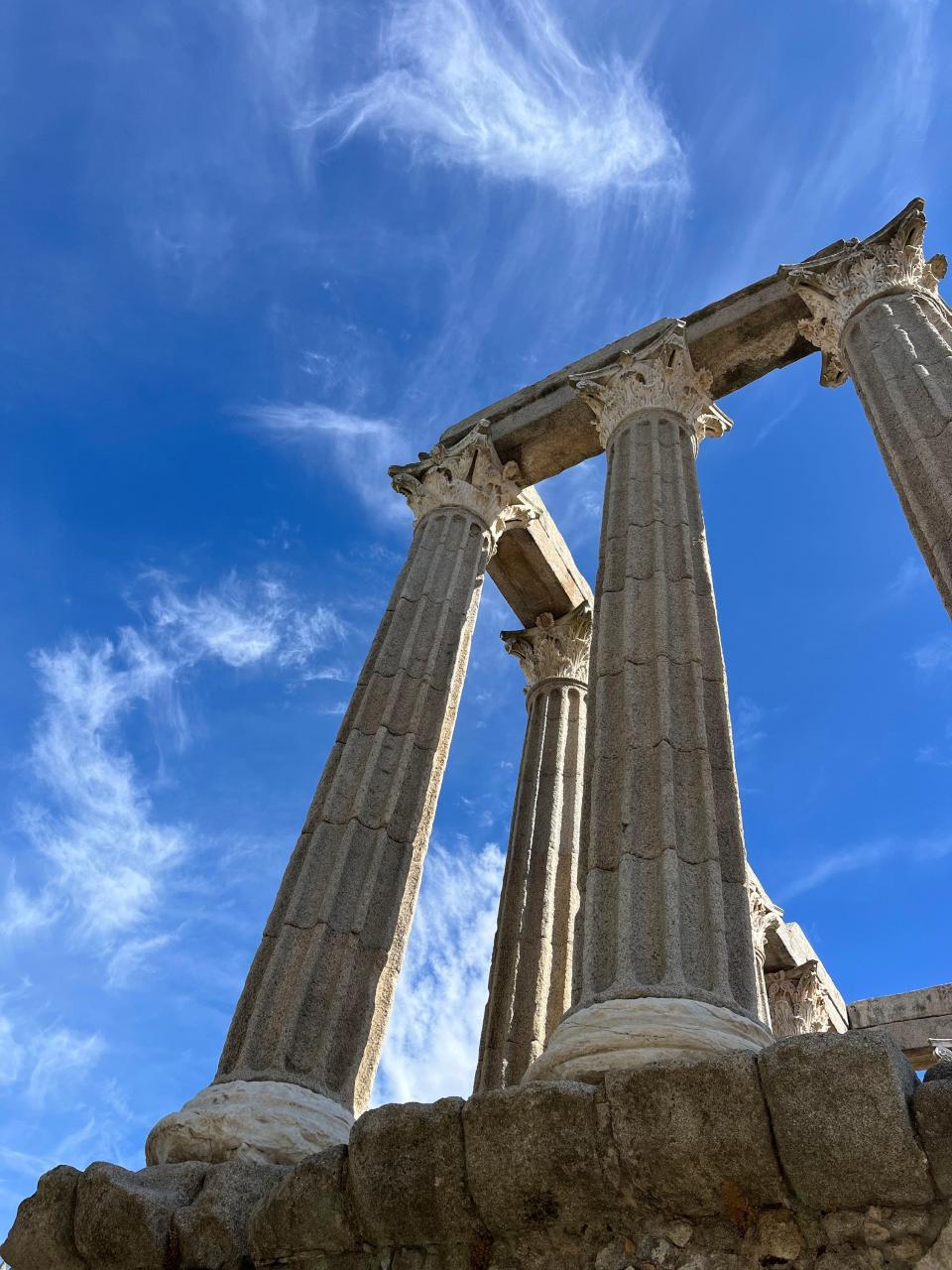 Templo Romano, also known as the Temple of Diana, dating from the 2nd or 3rd century AD, appears in Évora, Portugal on Sept. 20, 2023. (Kristen de Groot via AP)