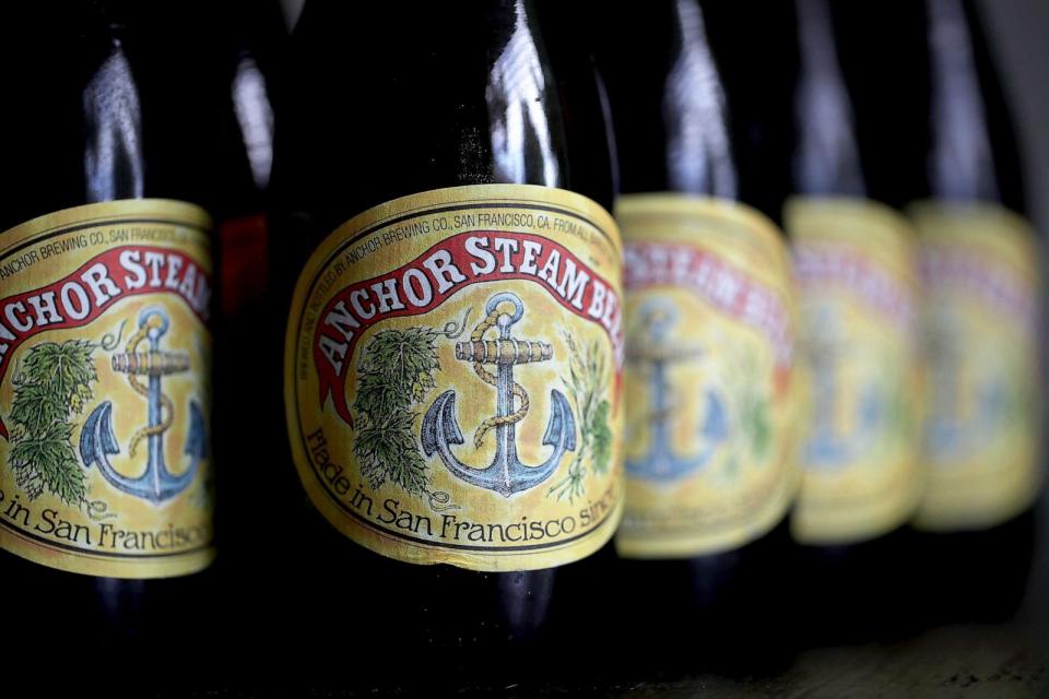 PHOTO: Bottles of Anchor Steam beer are displayed on Aug. 3, 2017 in San Anselmo, Calif. (Justin Sullivan/Getty Images, FILE)