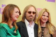 Singer Tom Petty, center, arrives with his wife Dana, right, and his daughter Adria at the MTV Video Music Awards on Thursday, Sept. 6, 2012, in Los Angeles. (Photo by Jordan Strauss/Invision/AP)