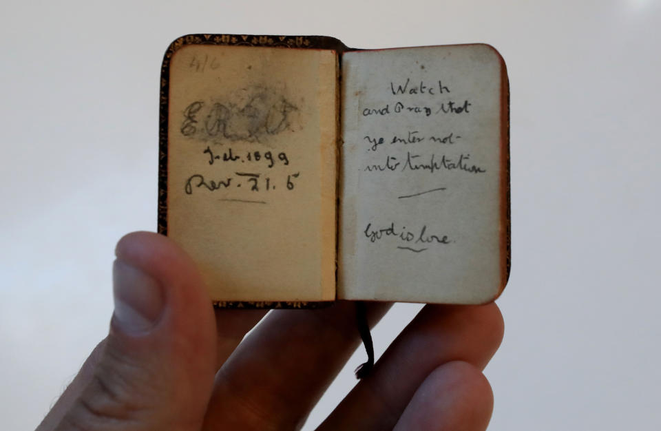 A small bible, dated 1899, with the name Eleanor Rigby inside is also up for auction (Peter Byrne/PA Images)