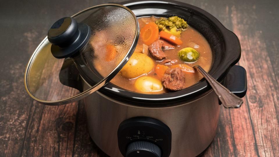 Food in a slow cooker