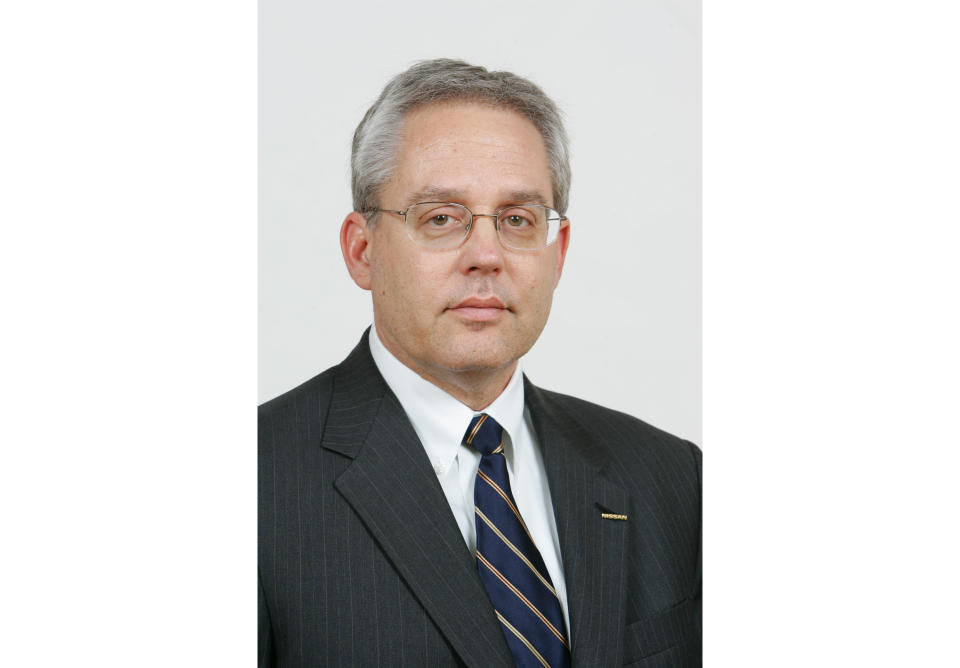 This undated photo released by Nissan Motor Co. shows Nissan executive Greg Kelly. Japanese court has approved a bail request for Nissan Motor Co.’s American executive Kelly, detained and charged with underreporting his boss, Nissan former chairman Carlos Ghosn. Tokyo District Court said Thursday, Dec. 23, 2018, that Kelly will be released on 70 million yen ($635,600) bail. His release could come before Christmas ends.(Nissan Motor Co. via AP)