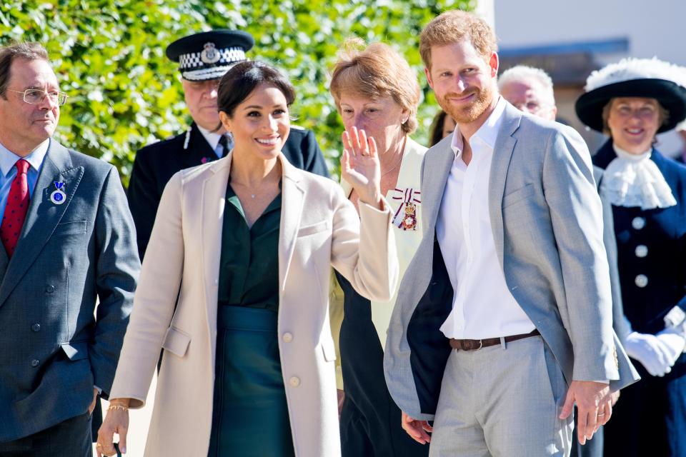 Meghan and Harry met locals during two walkabouts (PA)