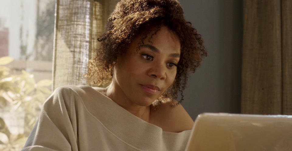 This image released by Peacock shows Regina Hall in a scene from "The Best Man: The Final Chapters." (Peacock via AP)