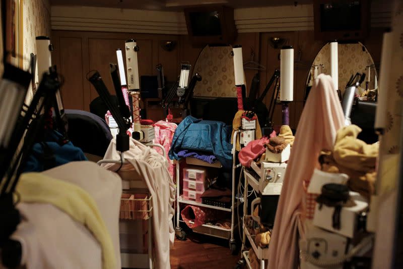 Massage equipment are seen in a room as Taiwan's entry restrictions to foreign travellers due to the coronavirus disease (COVID-19) continues to affect the tourism reliant massage business in Taipei