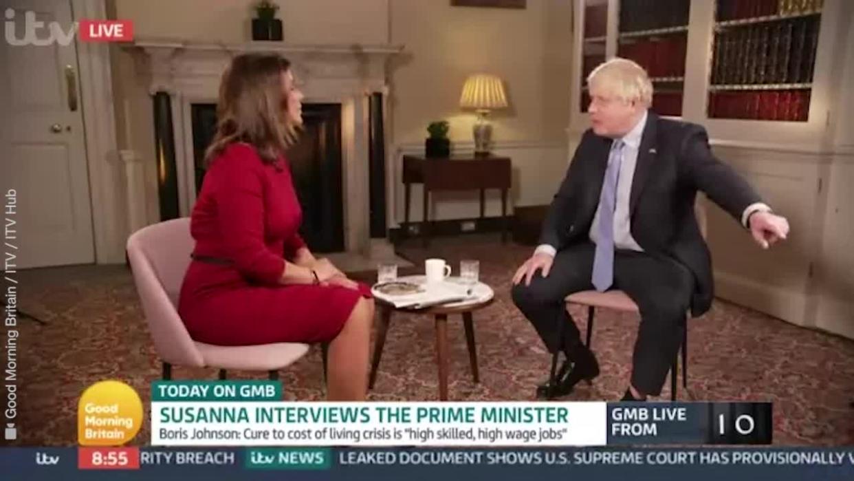 Susanna Reid and Boris Johnson on the show. (ITV)