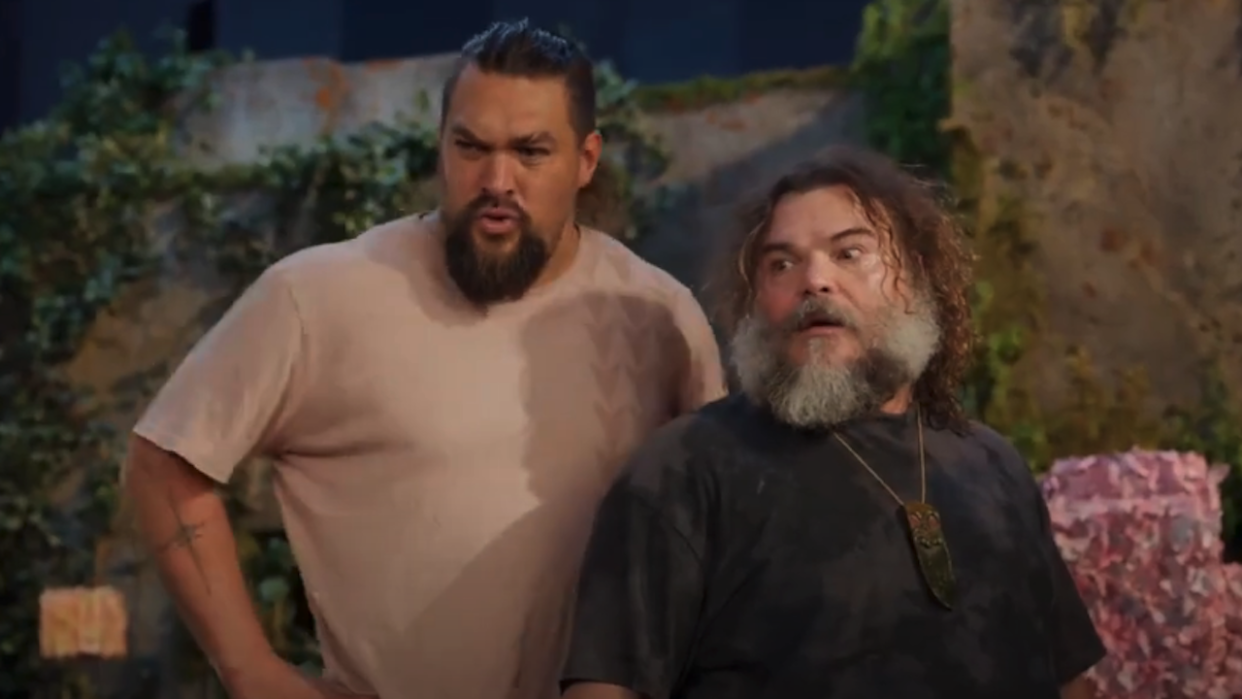  Jason Momoa and Jack Black looking shocked as they celebrated Minecraft's 15 year birthday. 