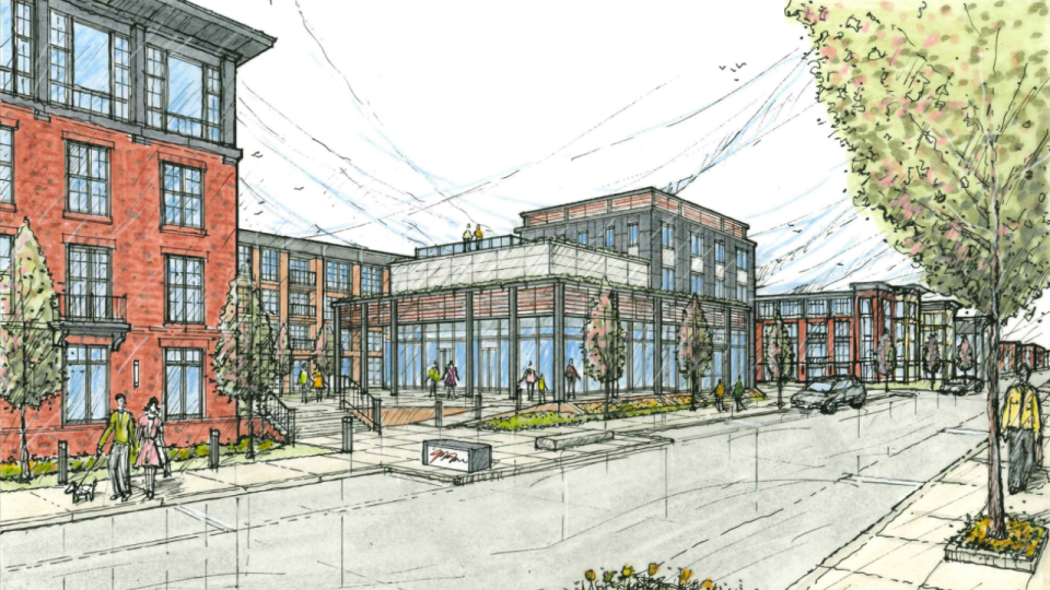 <em>A rendering of Stavroff’s most recent Dublin Village Center redevelopment proposal. (Courtesy Photo/Dublin Planning and Zoning Commission)</em>