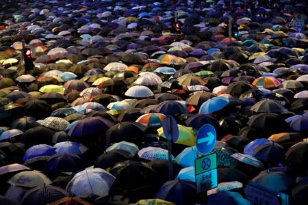 Civil servants attend a rally to support the anti-extradition bill protest in Hong Kong