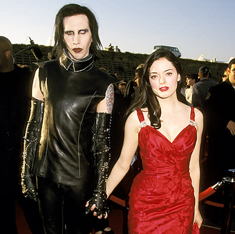 rose mcgowan and marilyn manson at mtv awards