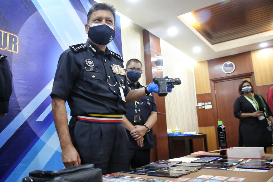 Kuala Lumpur police chief Comm Datuk Azmi Abu Kassim gives a press conference at the Kuala Lumpur Contingent Police Headquarters, August 2, 2021. ― Picture by Choo Choy May