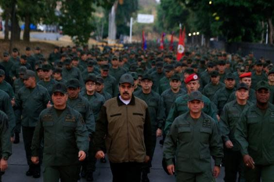 Venezuelan President Mr Maduro has refused to cede power (REUTERS)