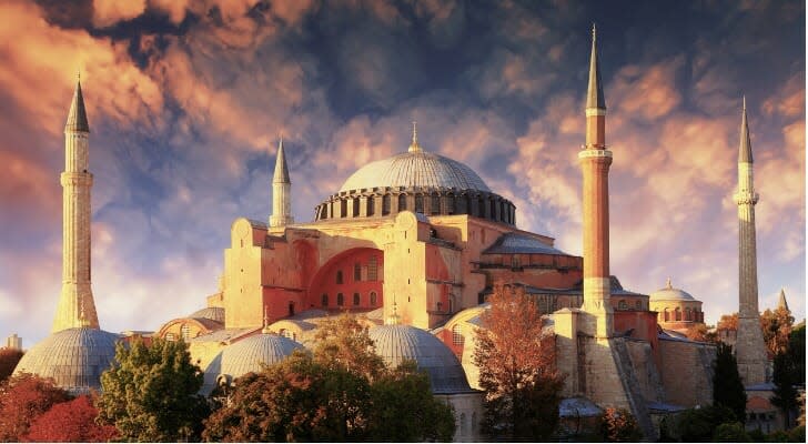 The 1,500-year-old Hagia Sophia church, recently turned into a mosque